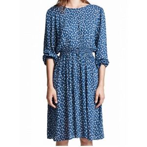 Velvet Graham & Spencer Shivan Blue smocked waist dress size small